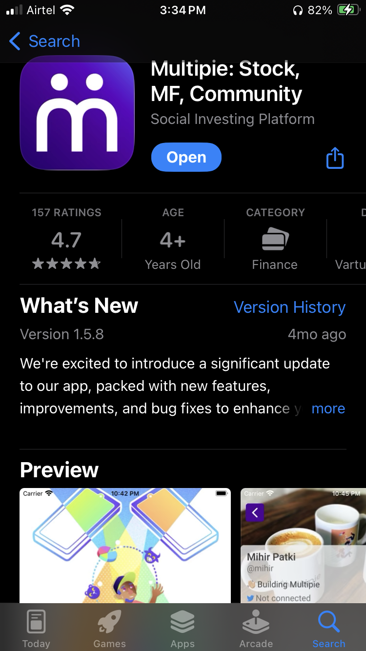 Multipie, iOS Application